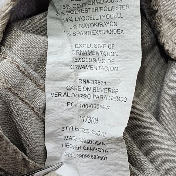 JOLT Skirt Womens 11 30W Tan Taupe Khaki Stretch Mini Back Zip Gorpcore Preppy - Picture 5 of 9